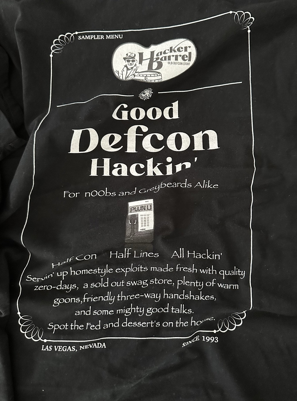 Hacker Barrel T-Shirt — back